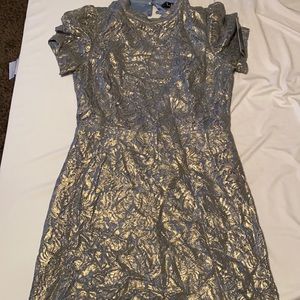 Open back shiny mini dress